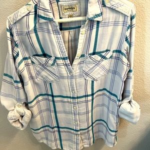 Express plaid boyfriend shirt - size small